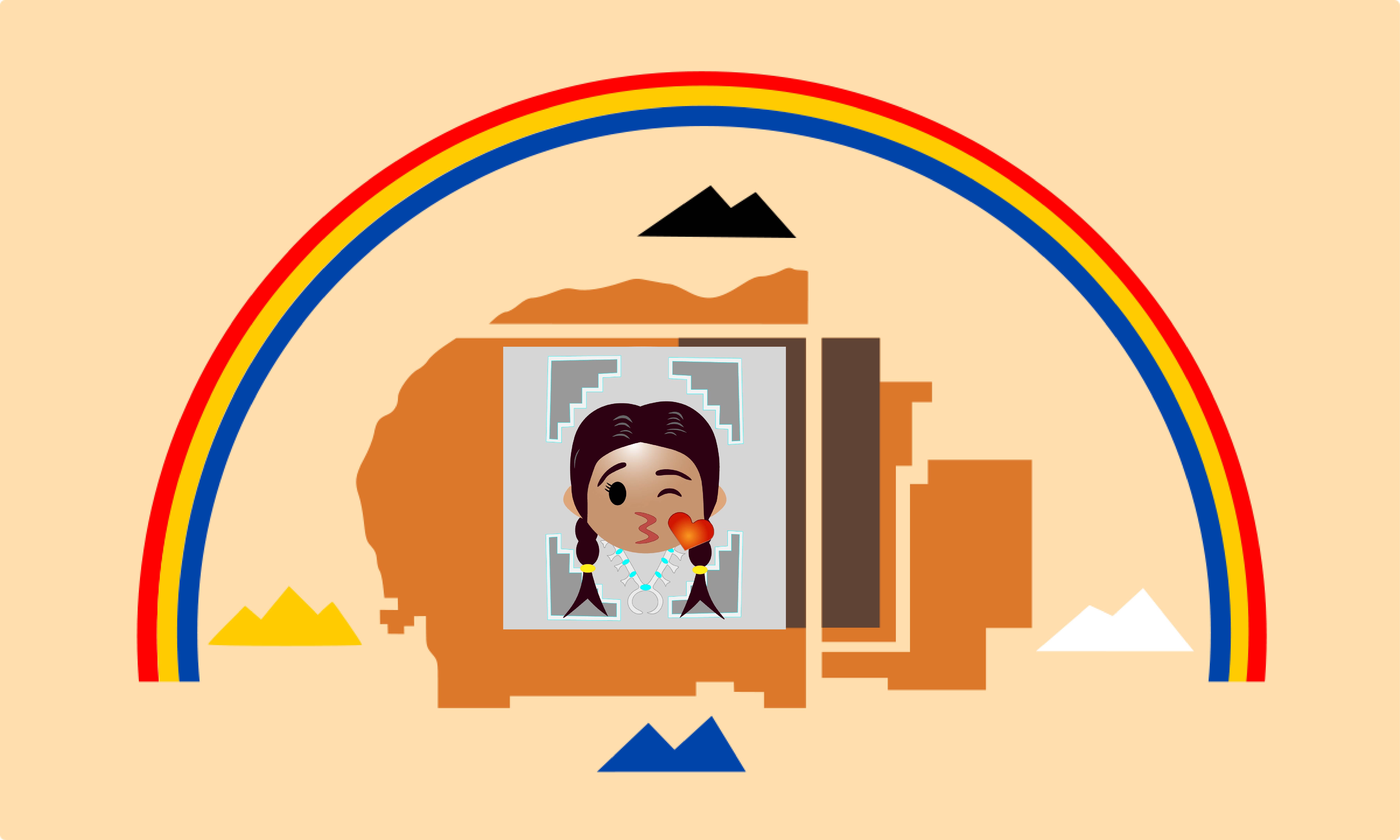 Navajo flag and emojis sticker